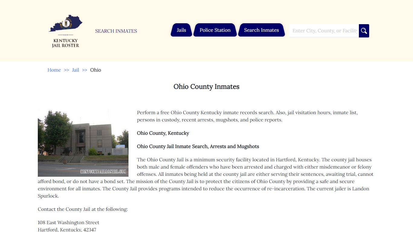 Ohio County Inmates | Jail Roster Search