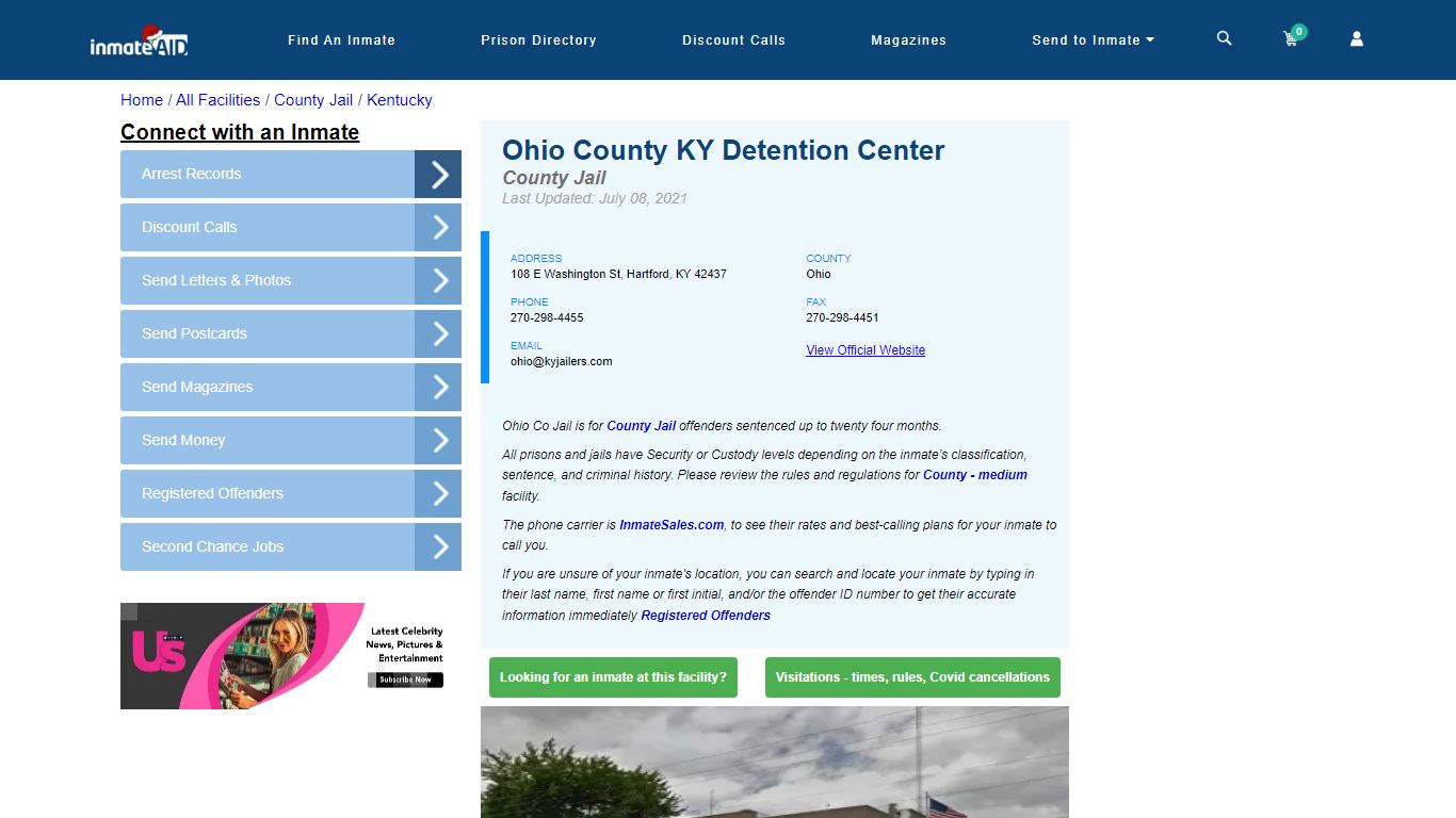 Ohio County KY Detention Center - Inmate Locator - Hartford, KY