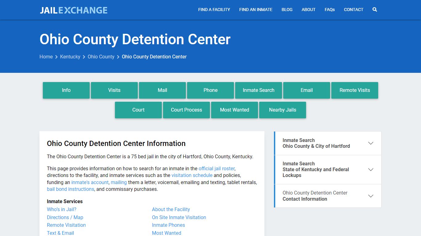 Ohio County Detention Center, KY Inmate Search, Information - Jail Exchange
